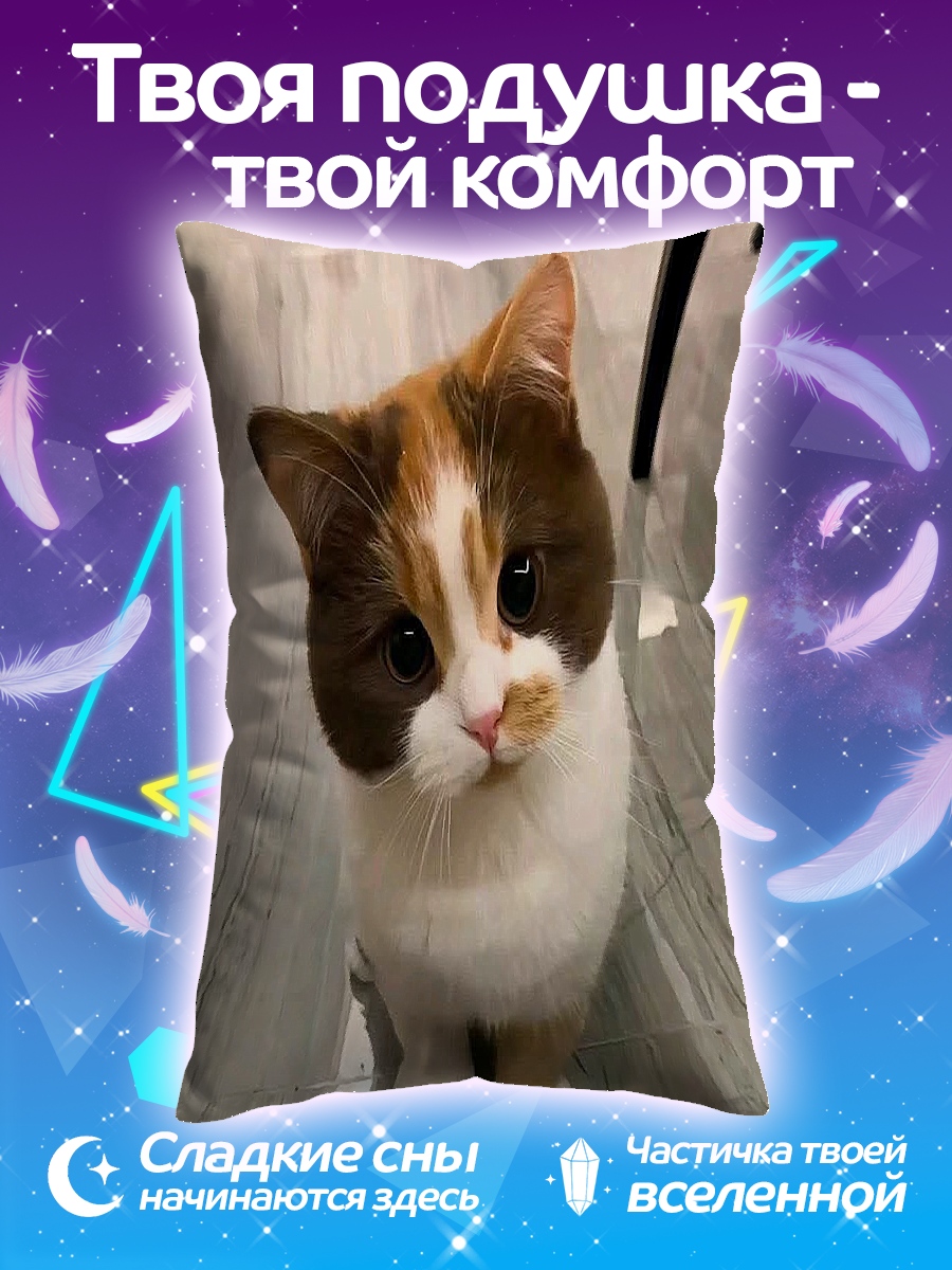 Подушка Милый котик смотрит