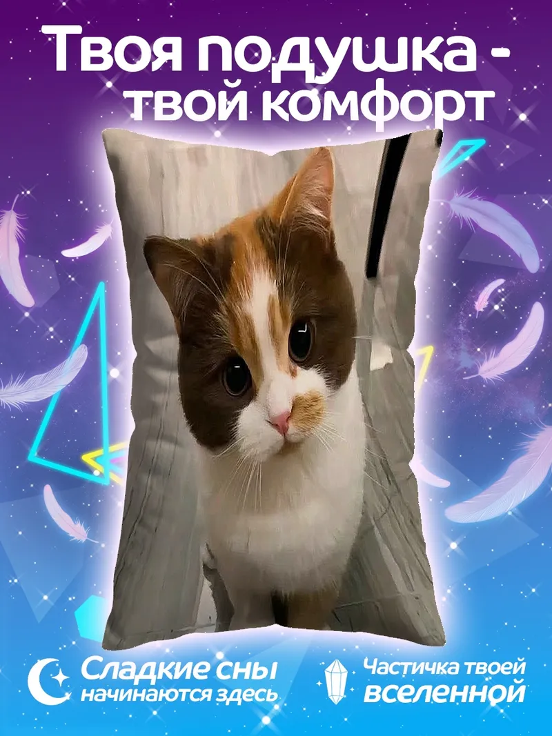 Подушка Милый котик смотрит
