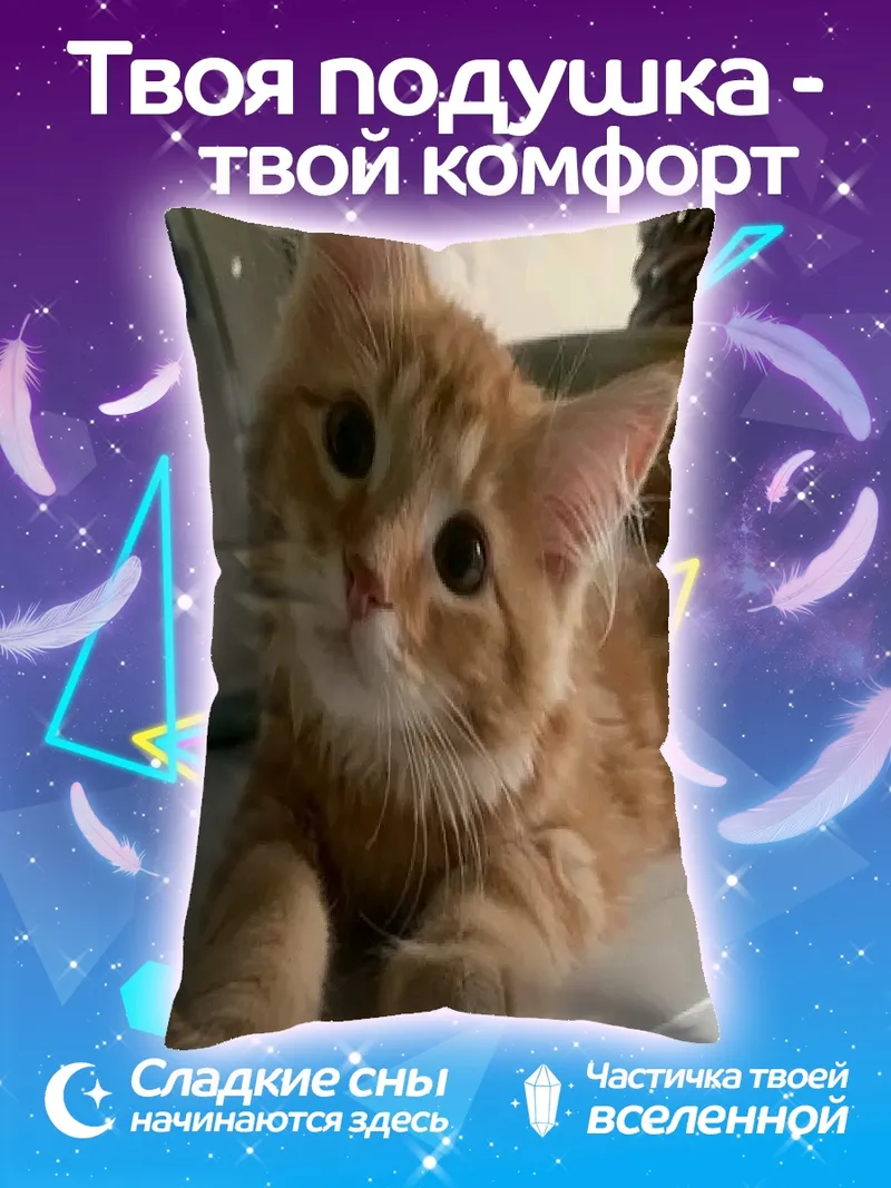 Подушка Рыжий котенок