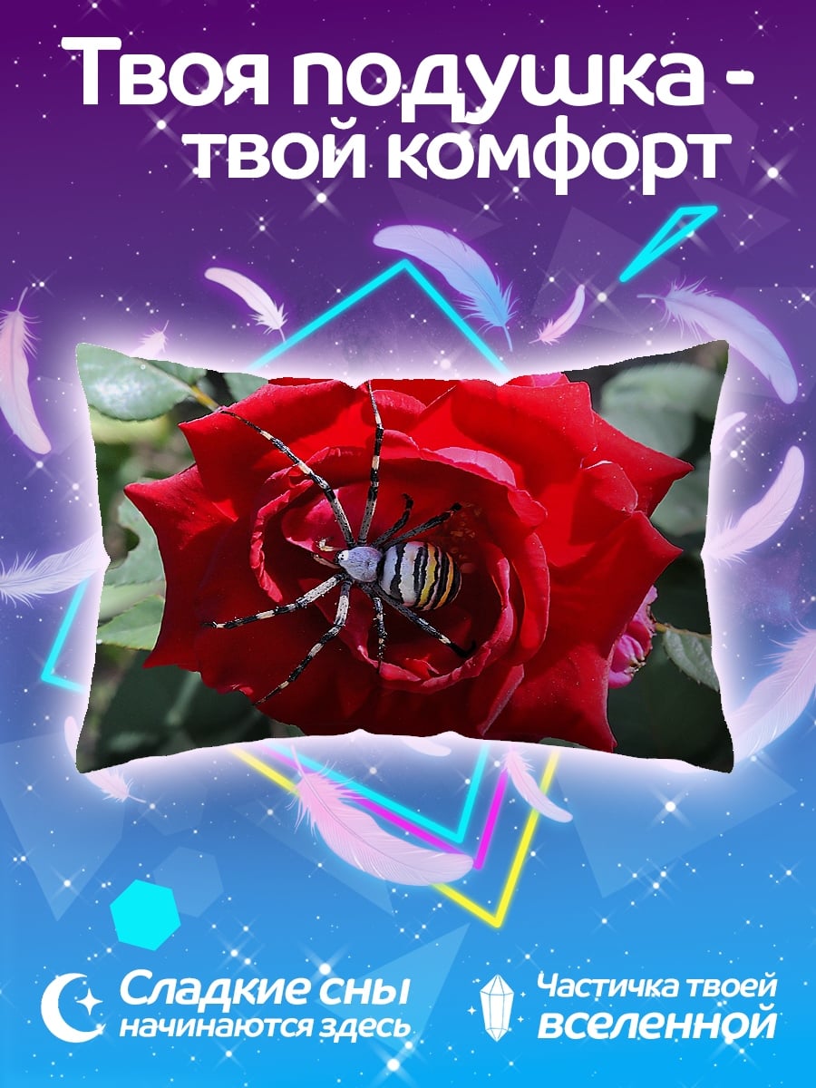 Подушка Паук на розе