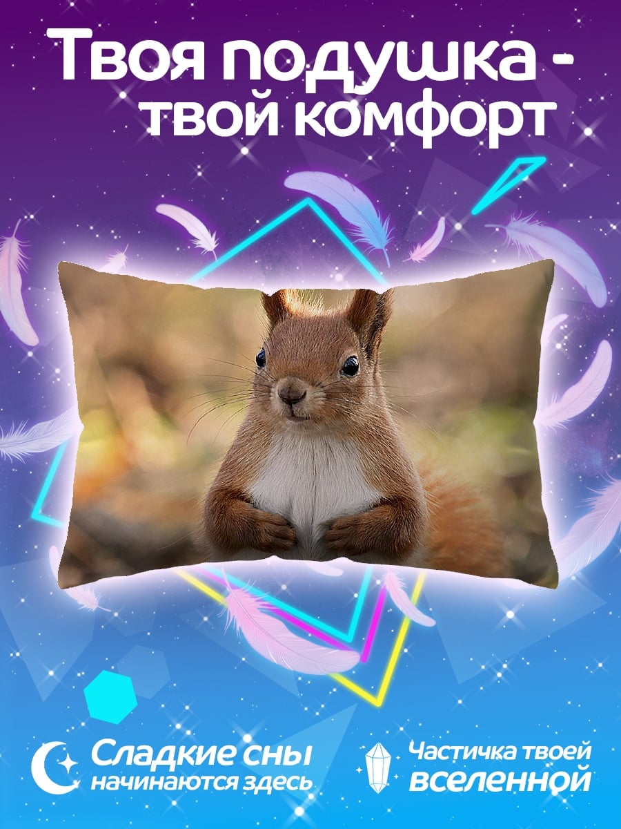 Подушка Рыжая белка крупным планом