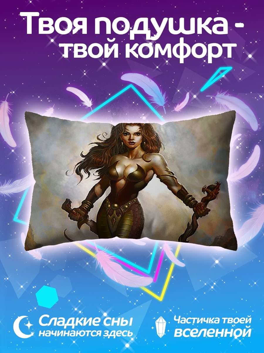 Подушка воительница с мечами