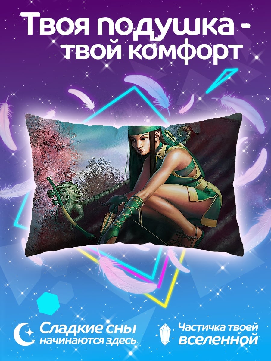 Подушка Девушка лучница в кимоно