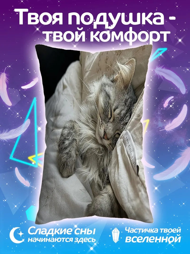Подушка Спящий кот на подушке