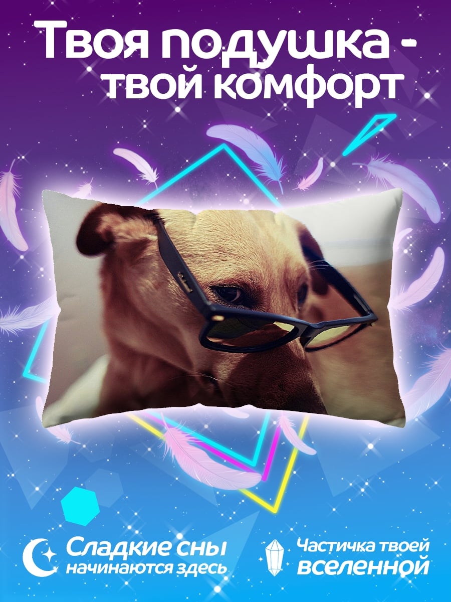 Подушка Собака в очках