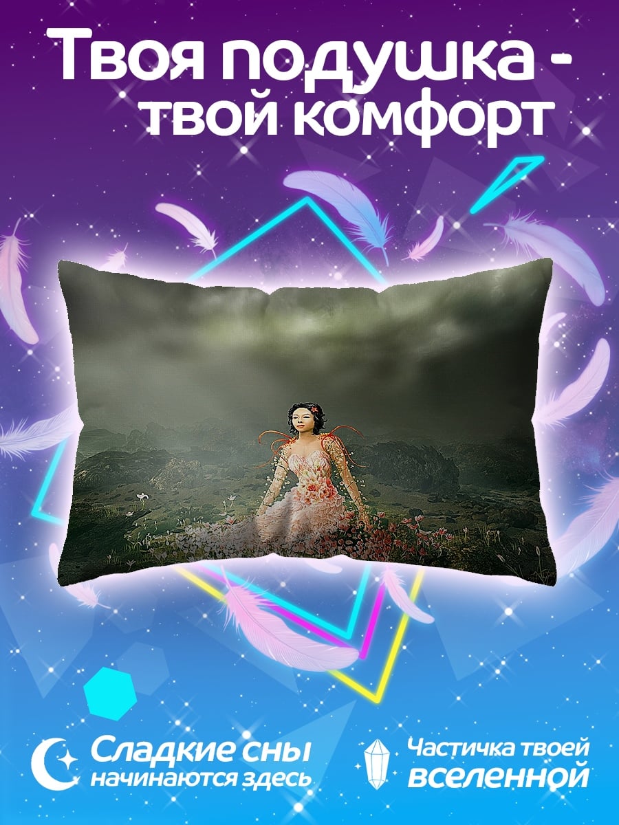 Подушка Девушка в цветах