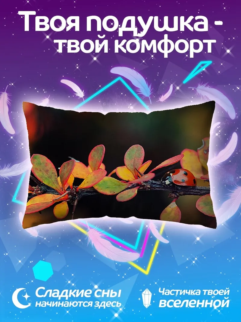 Подушка Божья коровка осенью