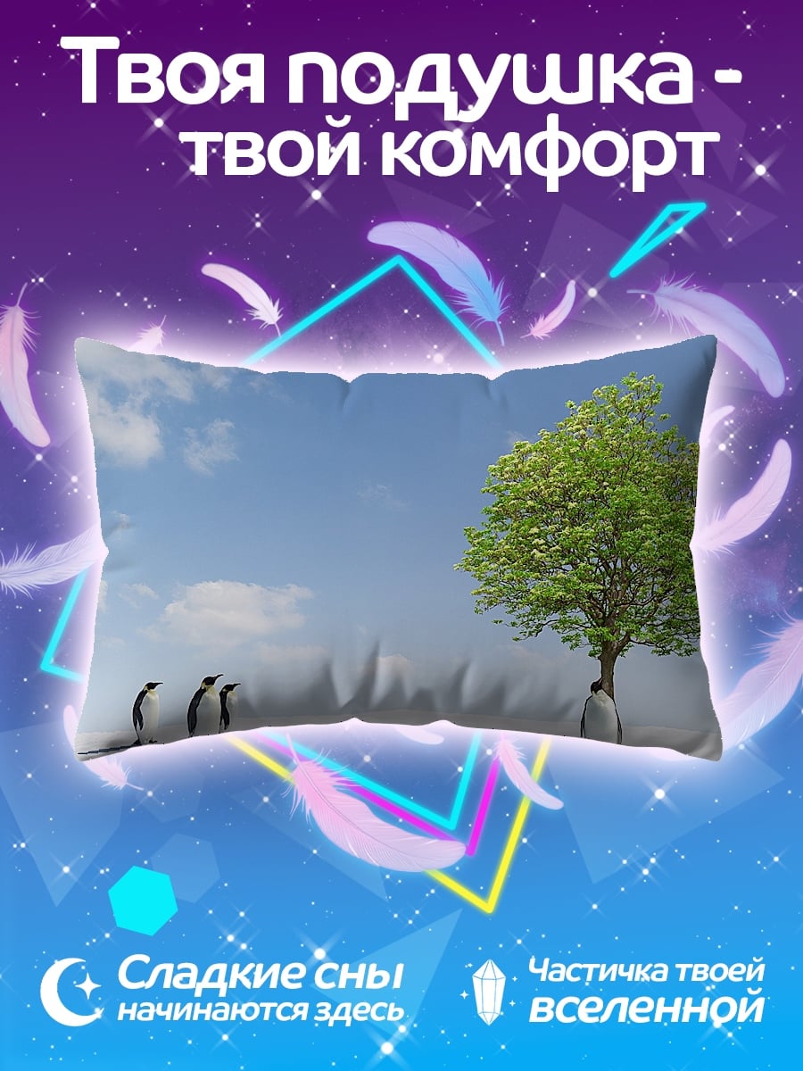 Подушка пингвины и дерево