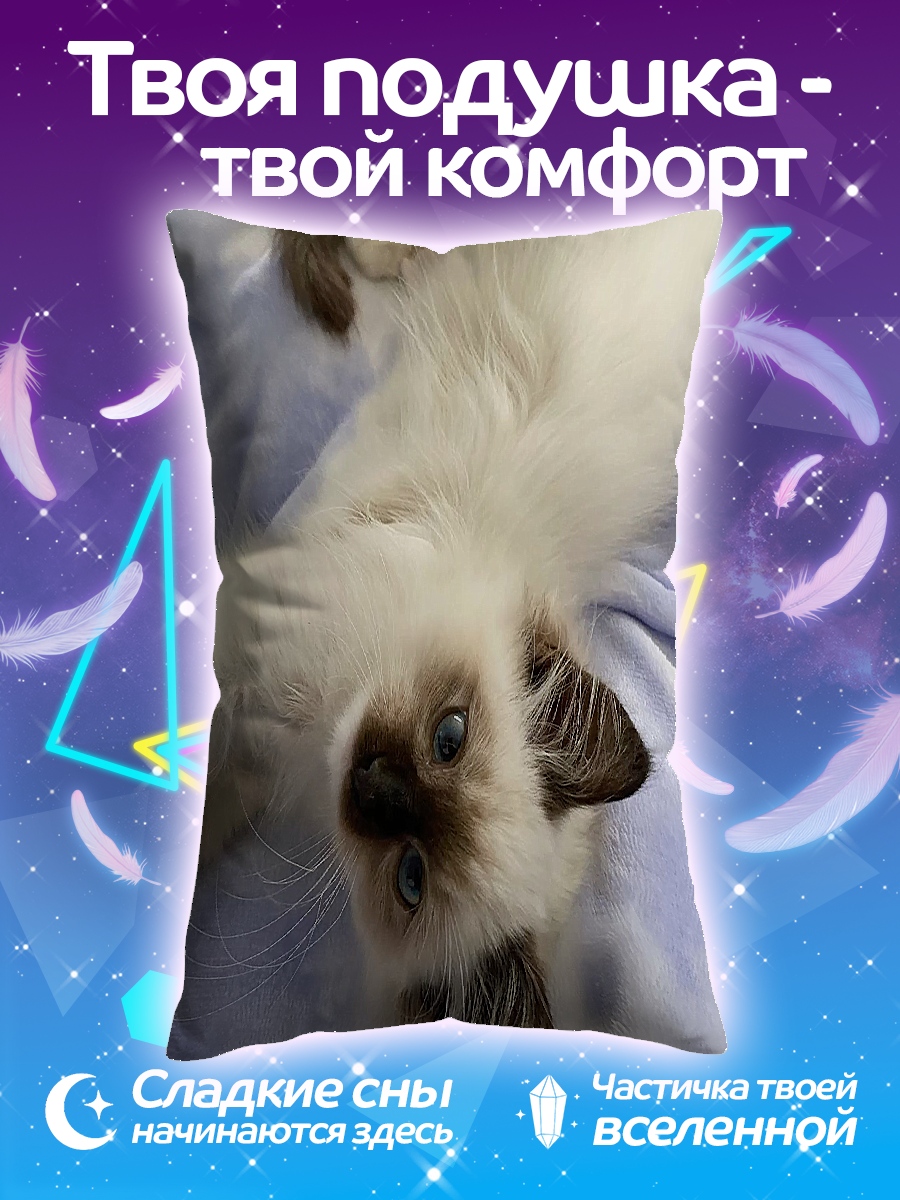 Подушка Пушистый кот лежит