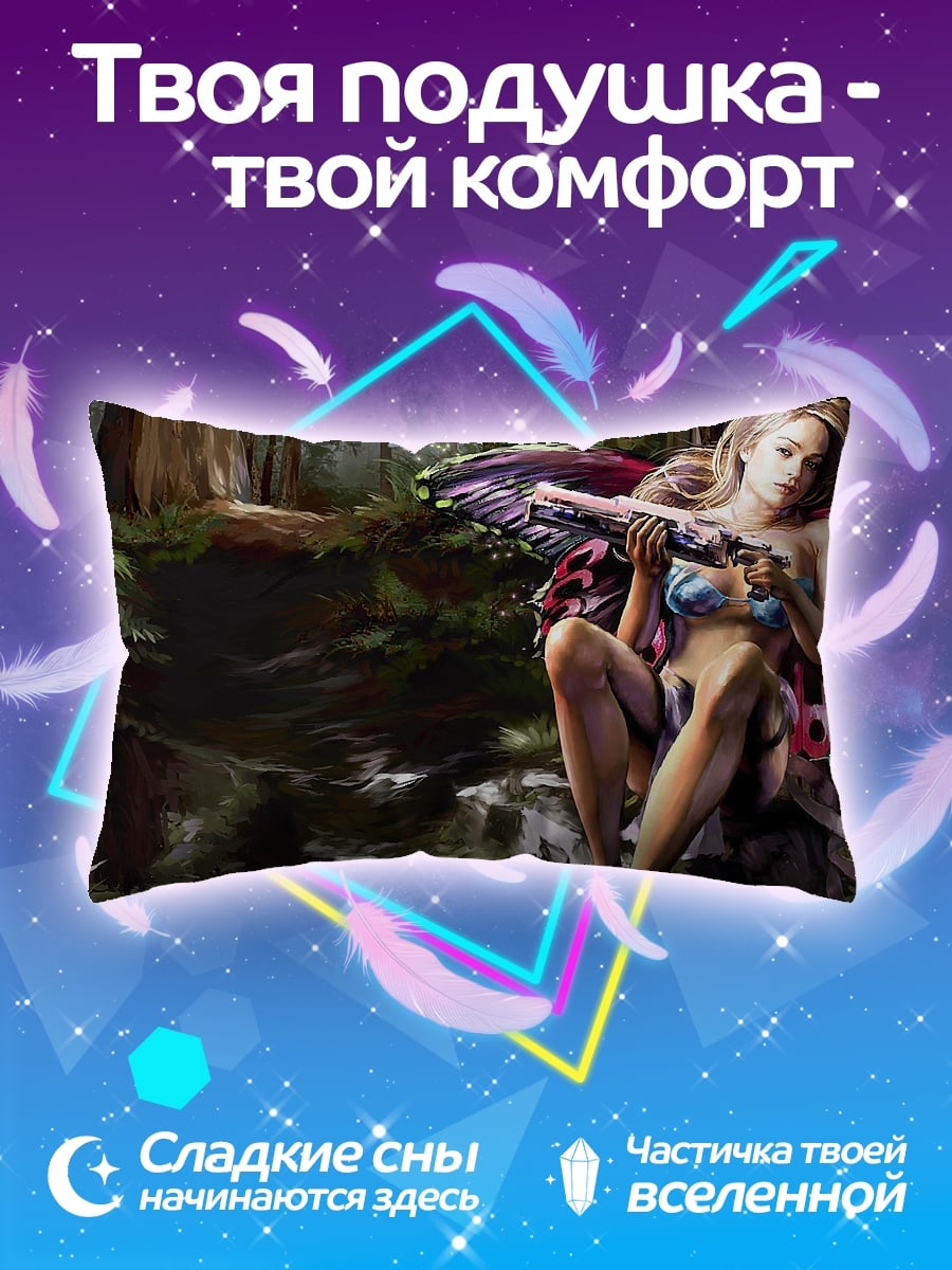 Подушка Девушка с крыльями бабочки