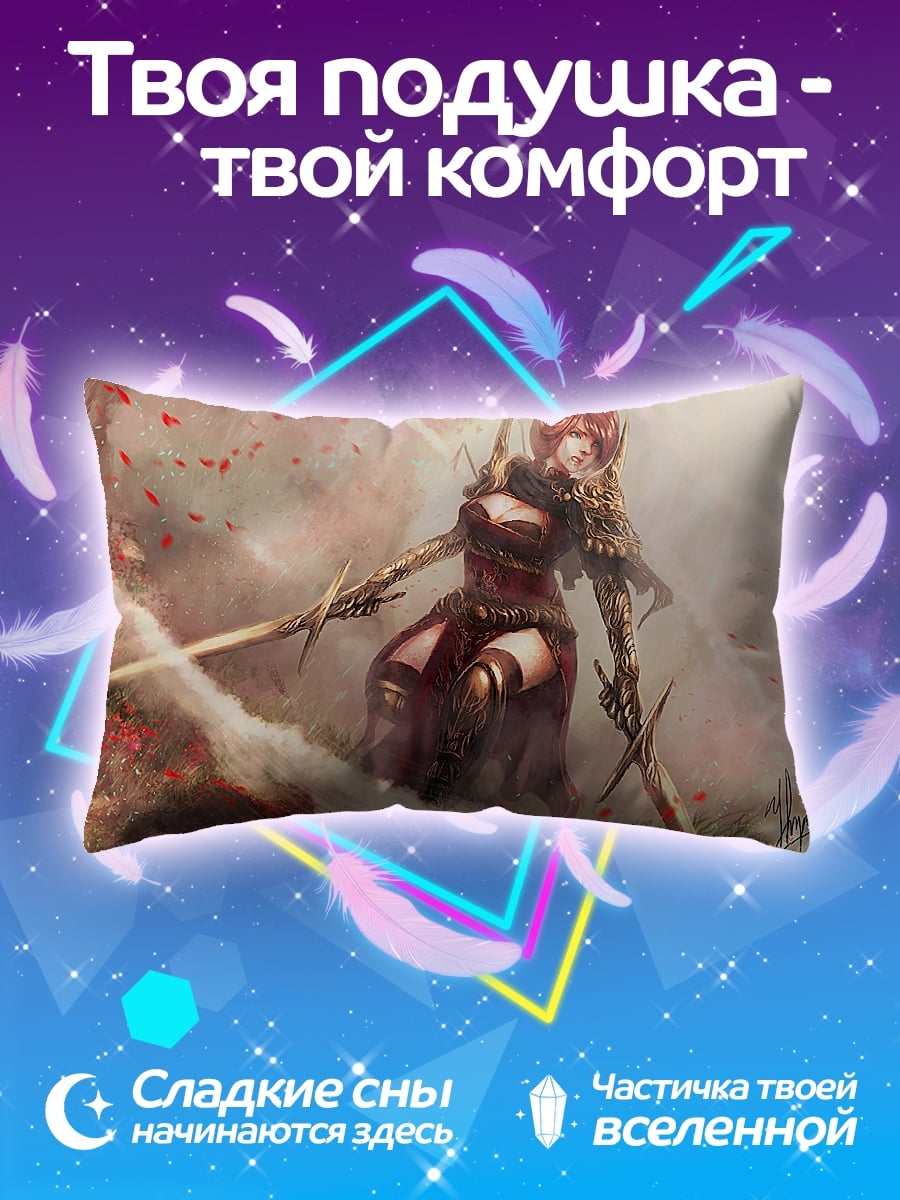 Подушка Воительница с мечами