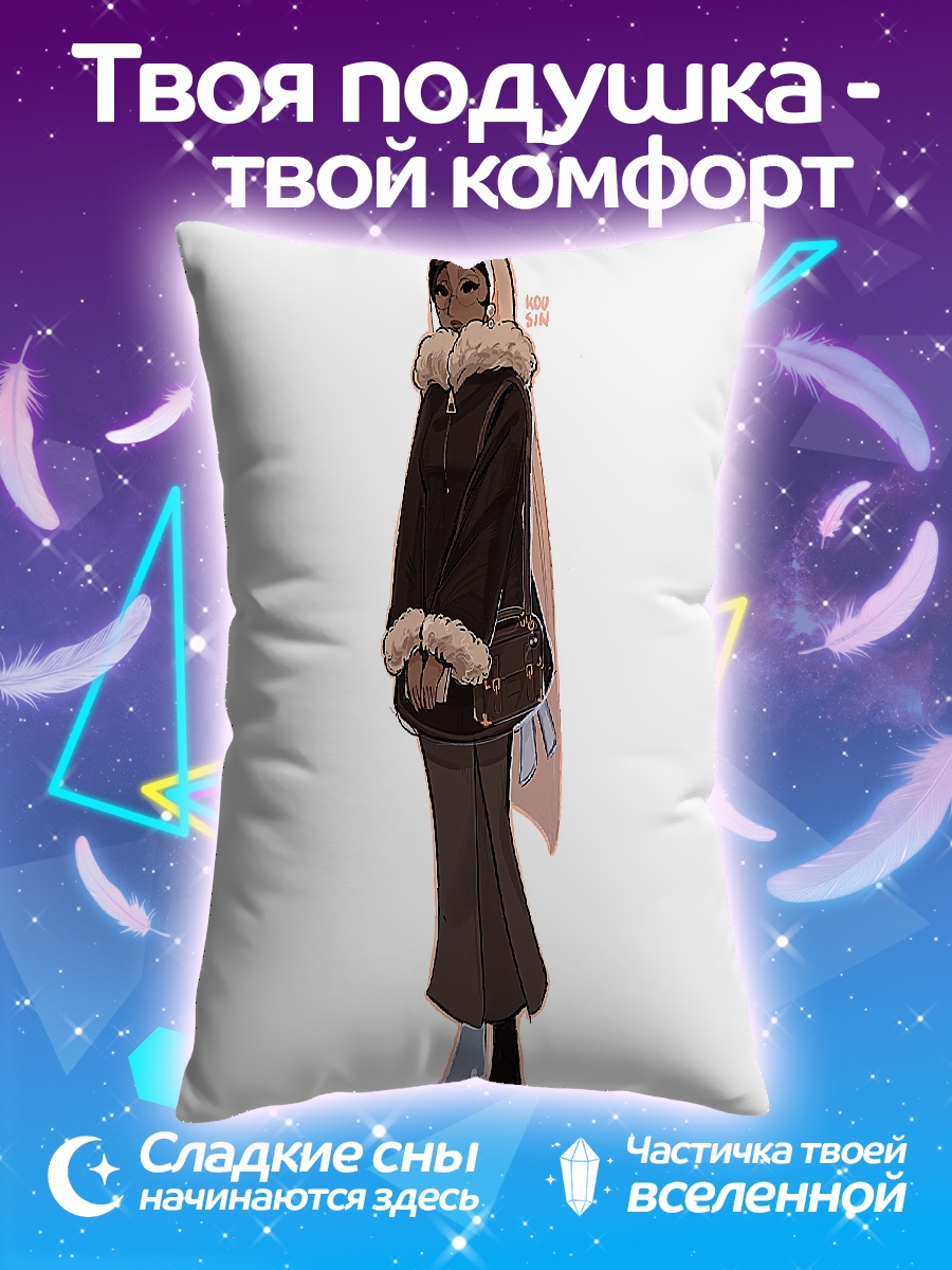 Подушка Девушка в зимней одежде
