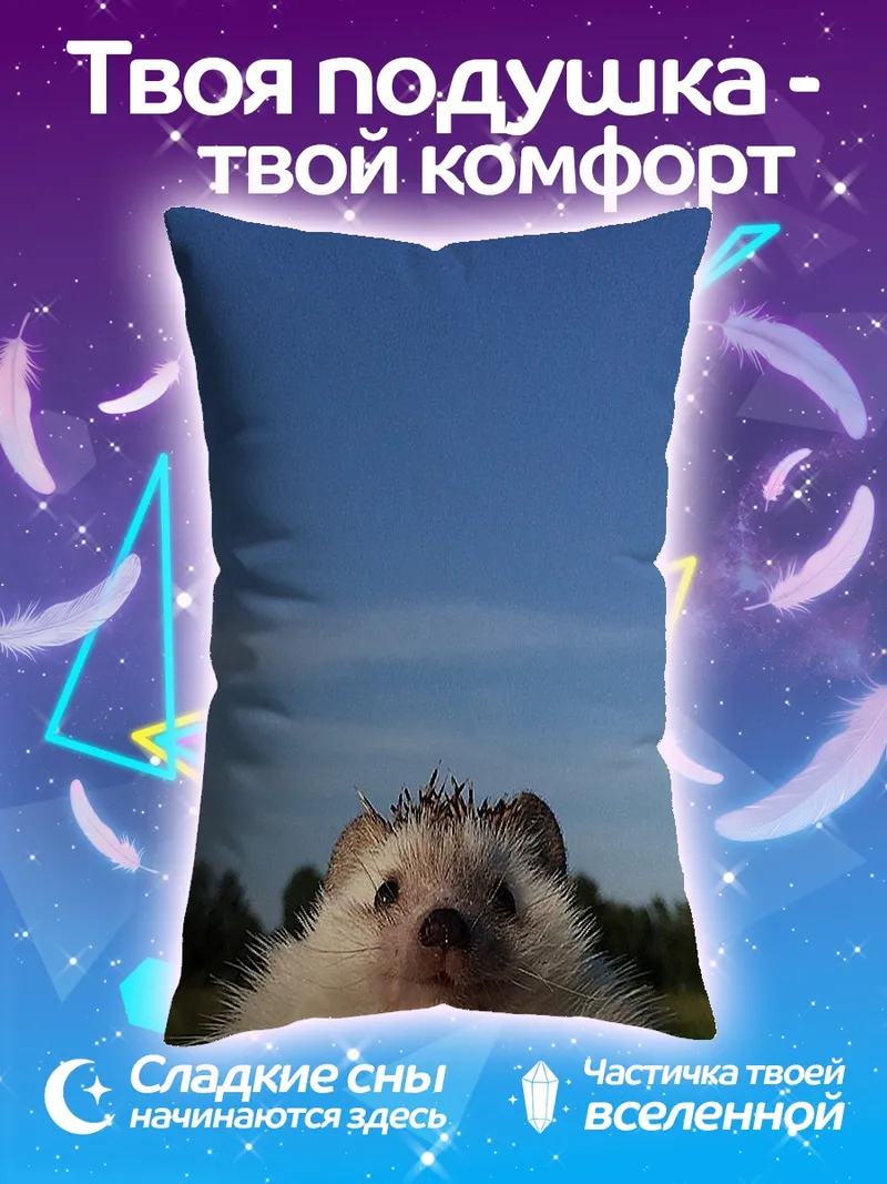 Подушка Ёжик на фоне неба