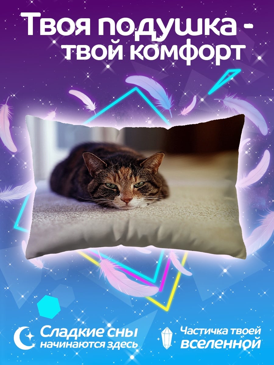 Подушка кот на ковре
