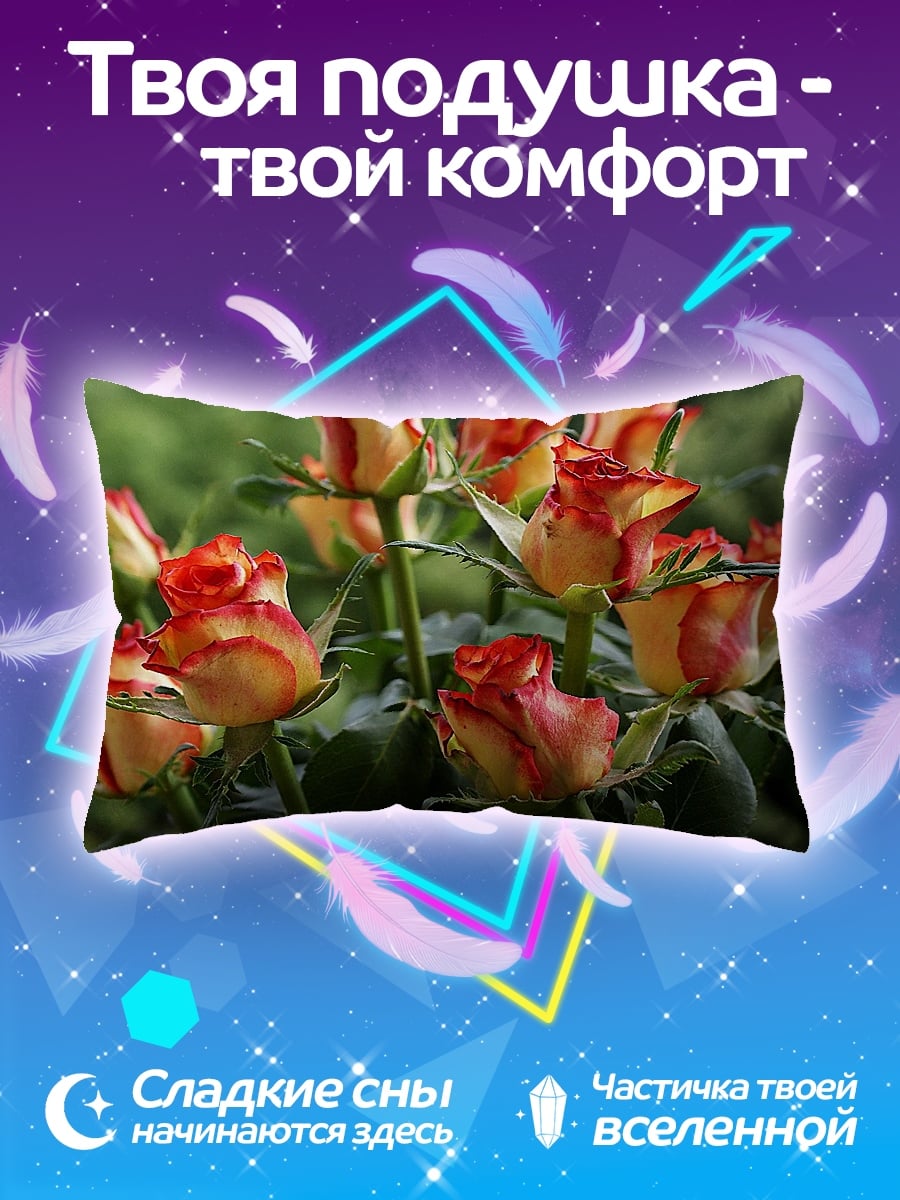 Подушка красные розы