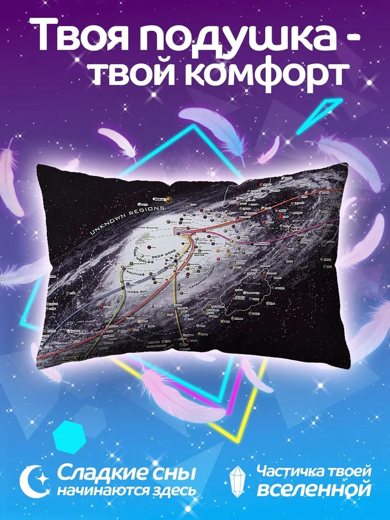 Подушка Карта галактики Звездные Войны