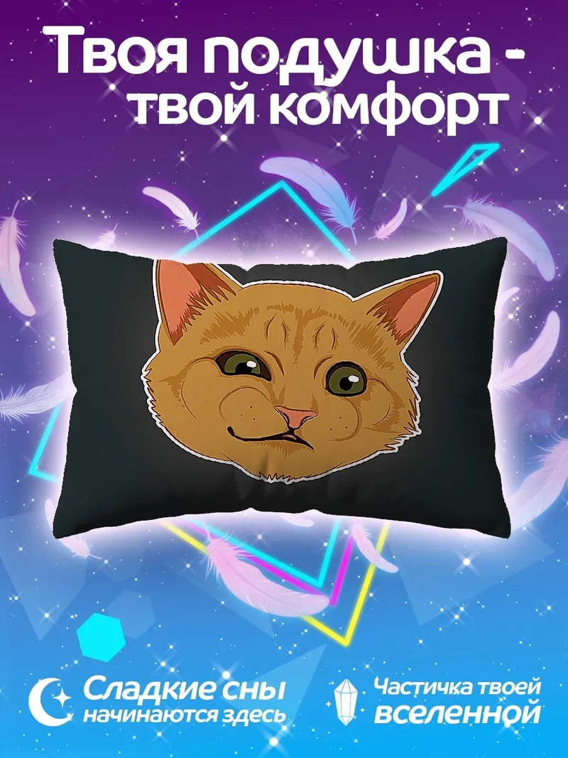 Подушка Рыжий кот удивленный