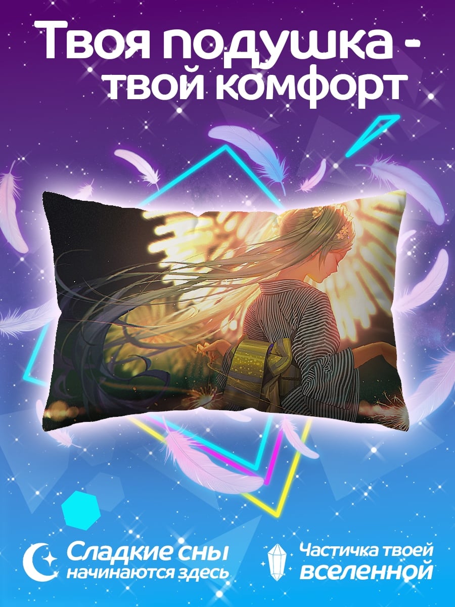 Подушка Девушка и фейерверк