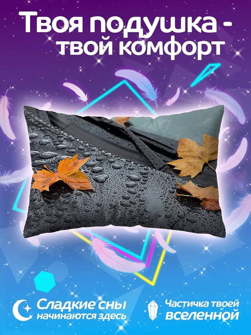 Подушка Осенние листья на машине