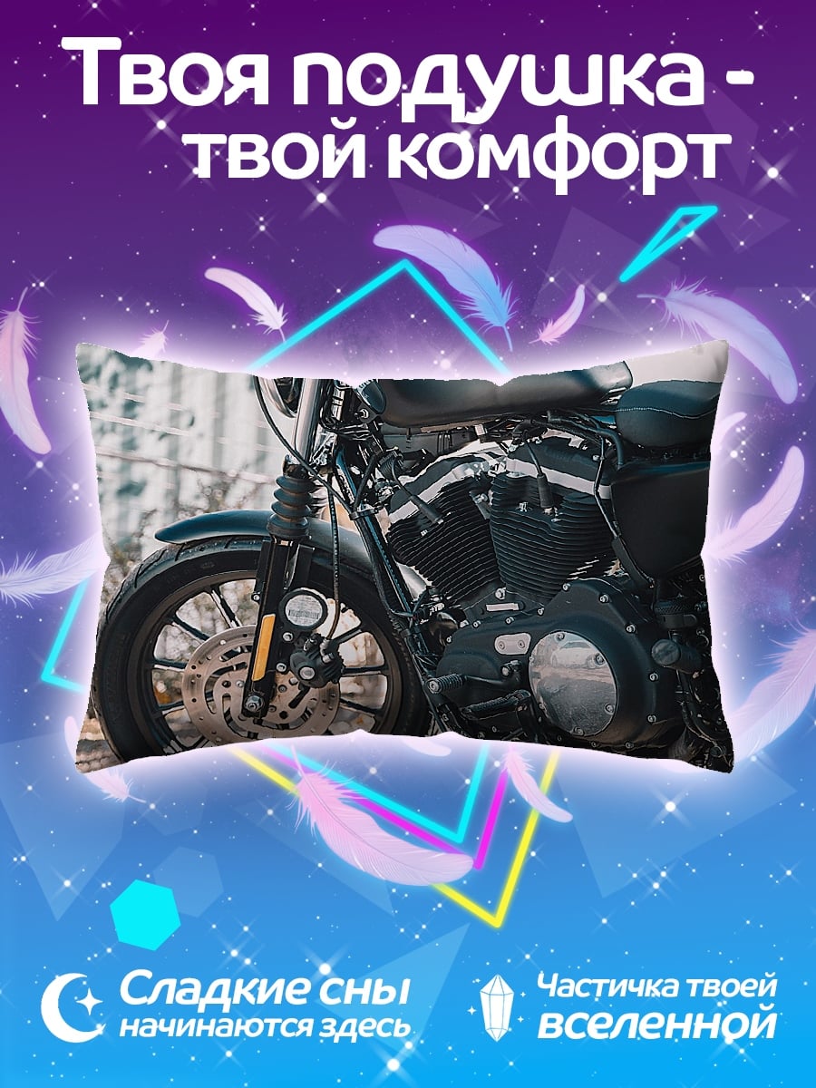 Подушка Чёрный мотоцикл