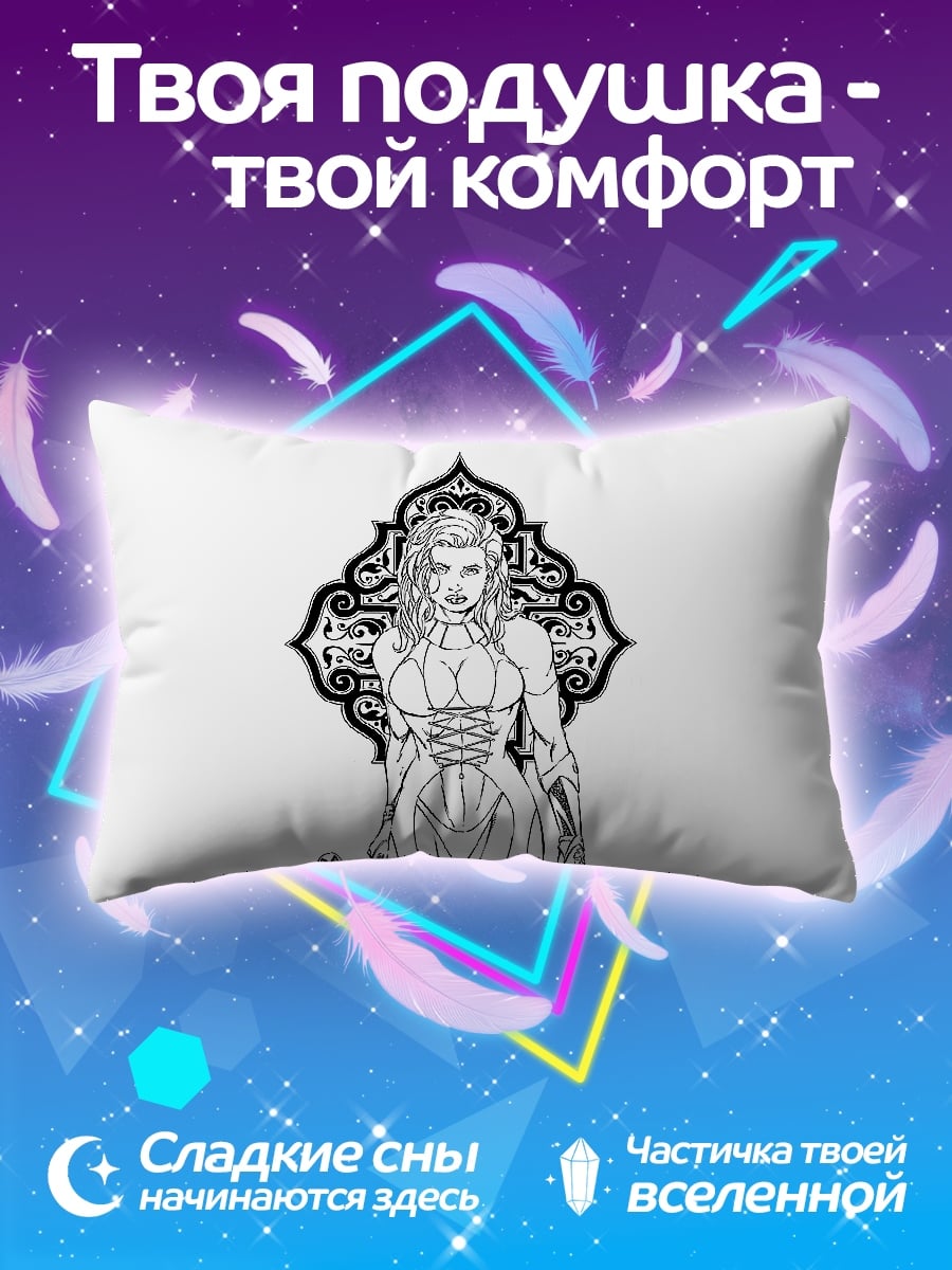 Подушка Воительница с узором