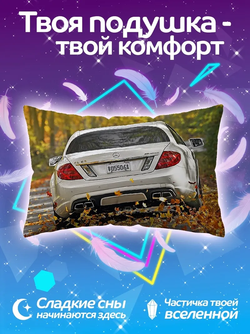 Подушка Спортивный автомобиль осенью
