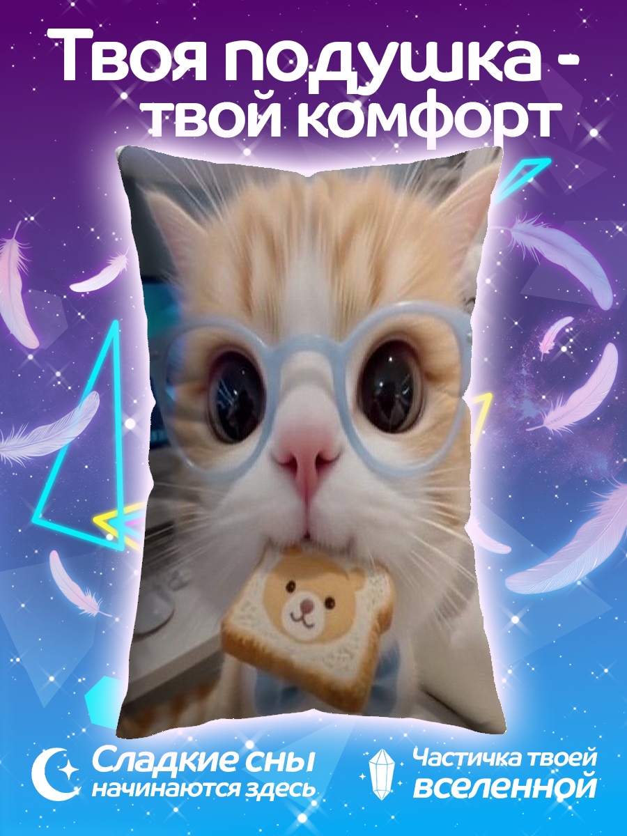 Подушка Кот в очках