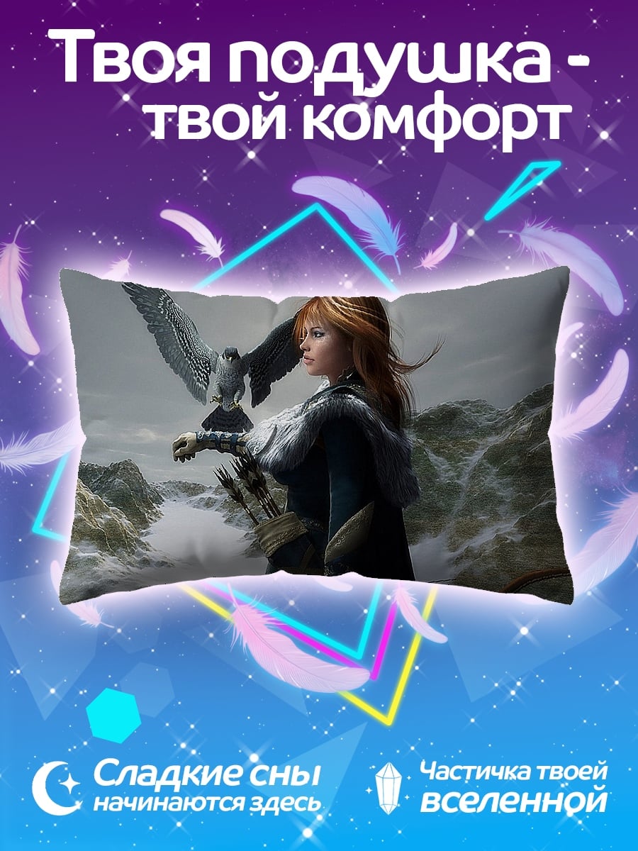 Подушка Девушка с соколом