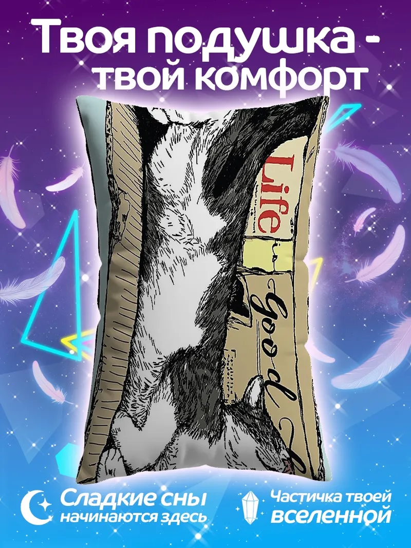 Подушка кот в коробке