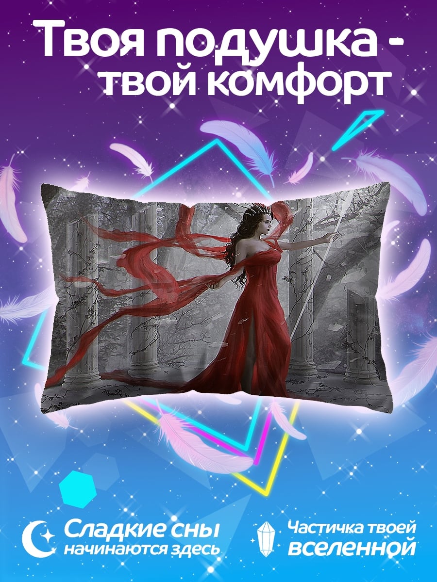 Подушка Девушка в красном