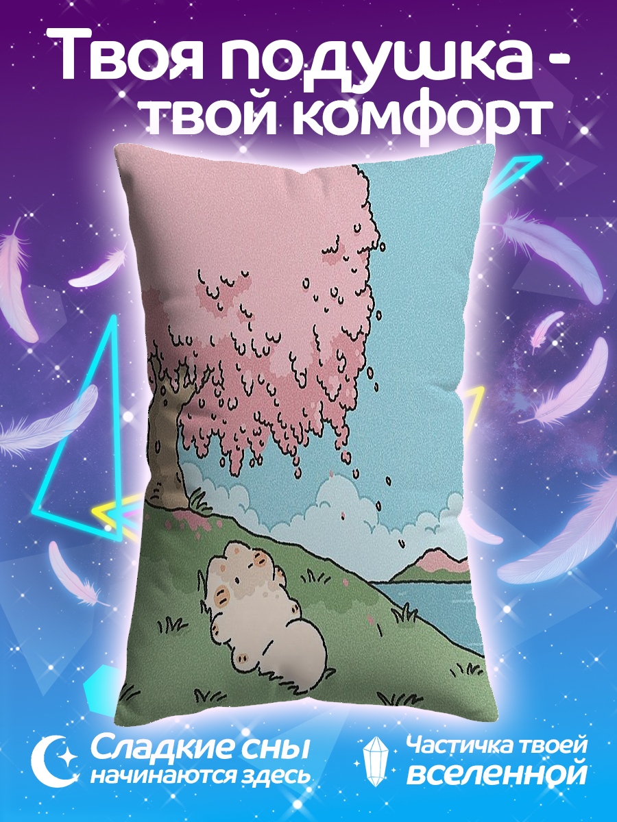 Подушка Кот под сакурой