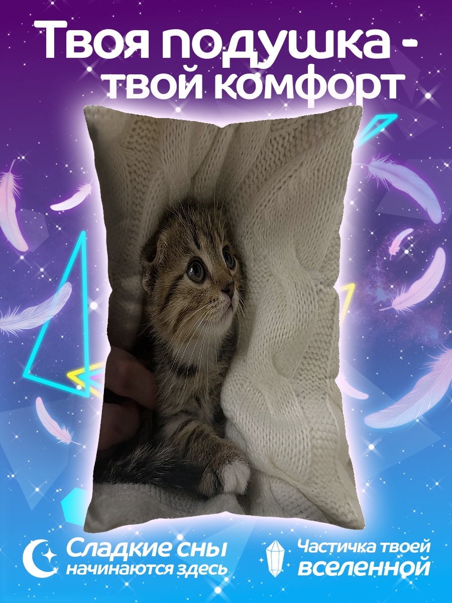 Подушка Котёнок в пледе
