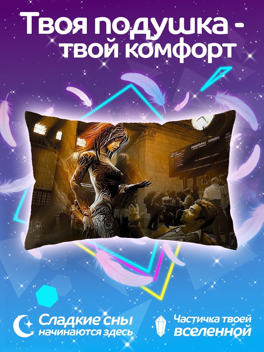Подушка девушка с татуировками