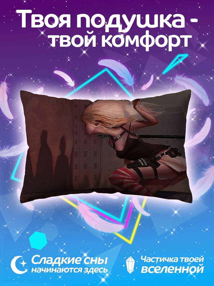 Подушка Аниме девушка с катаной