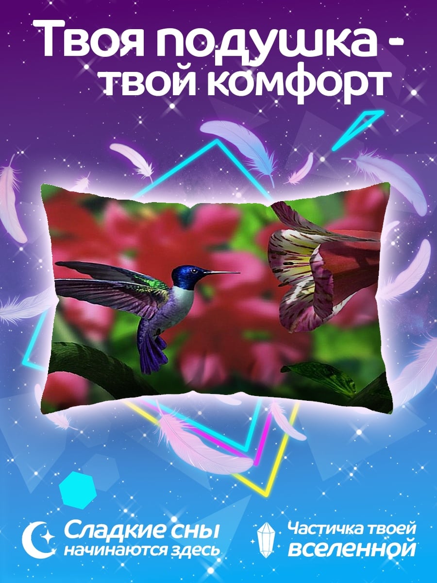 Подушка колибри и цветок