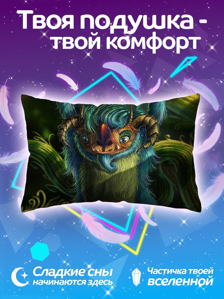 Подушка синий монстр на ветке