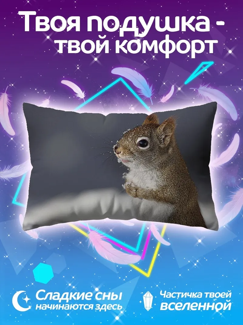 Подушка Рыжая белка зимой