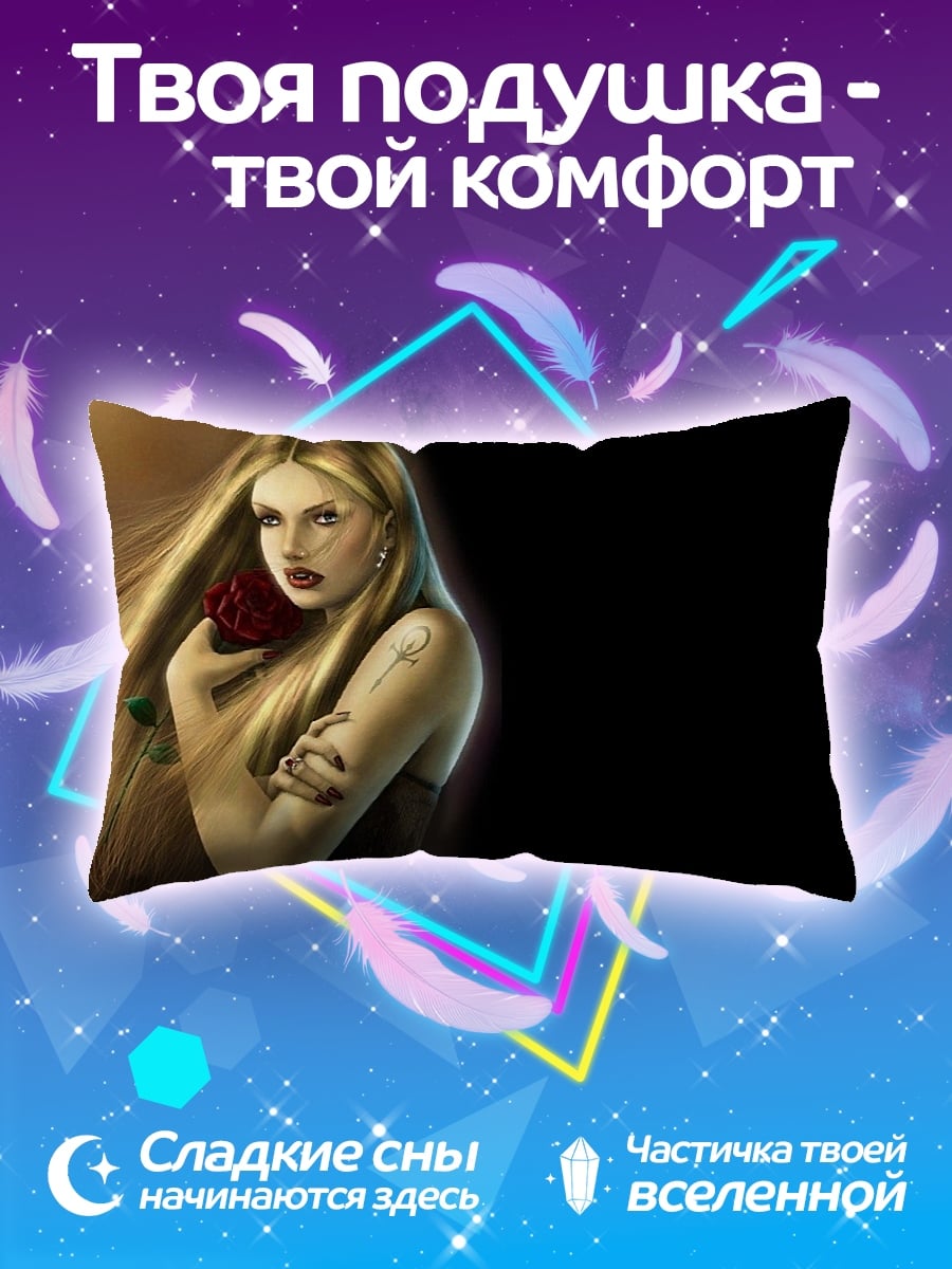Подушка Девушка с розой