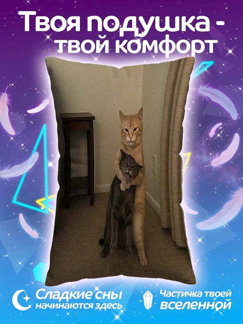 Подушка Обнимающиеся коты