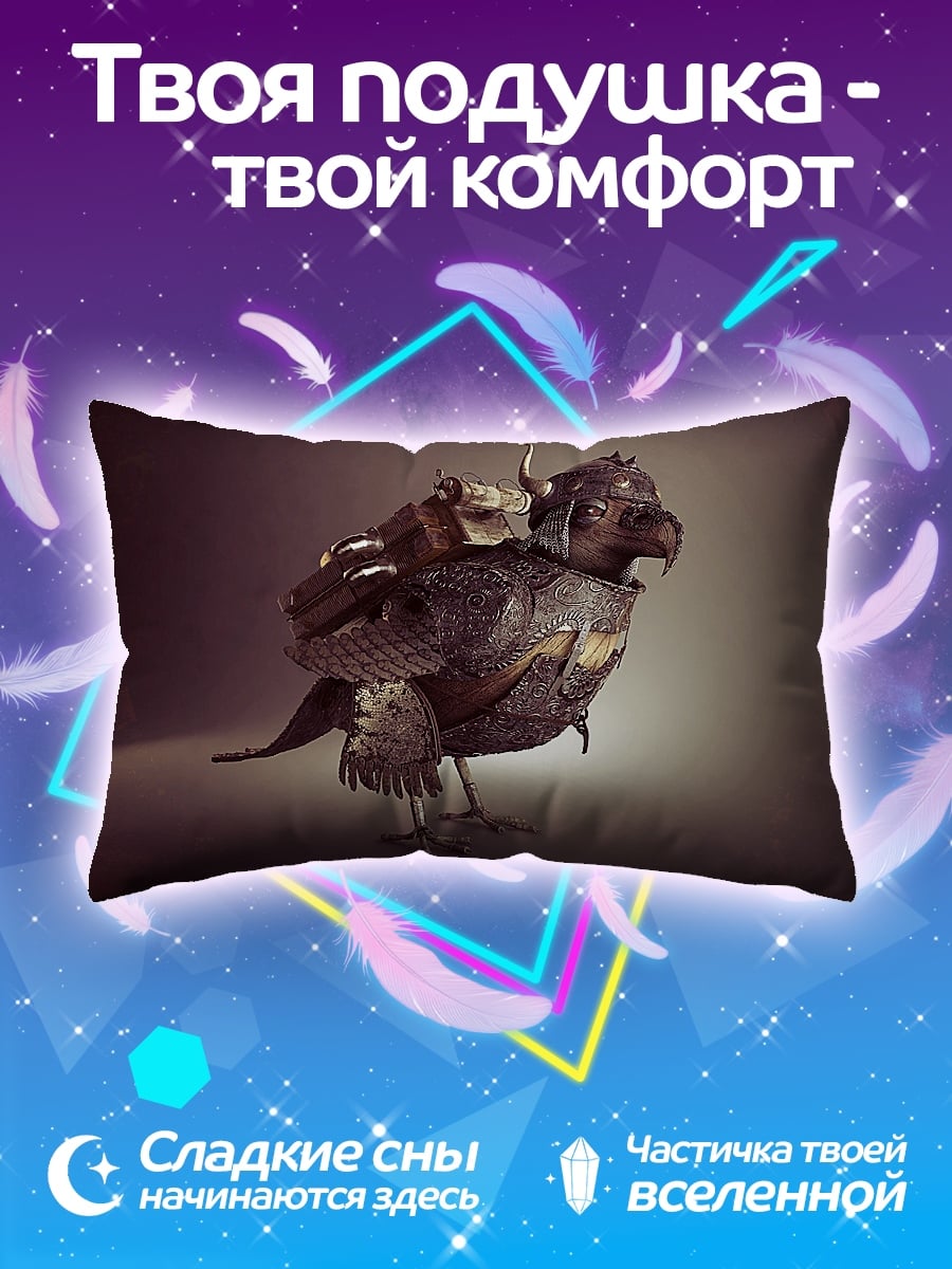 Подушка Воинственная птица в доспехах
