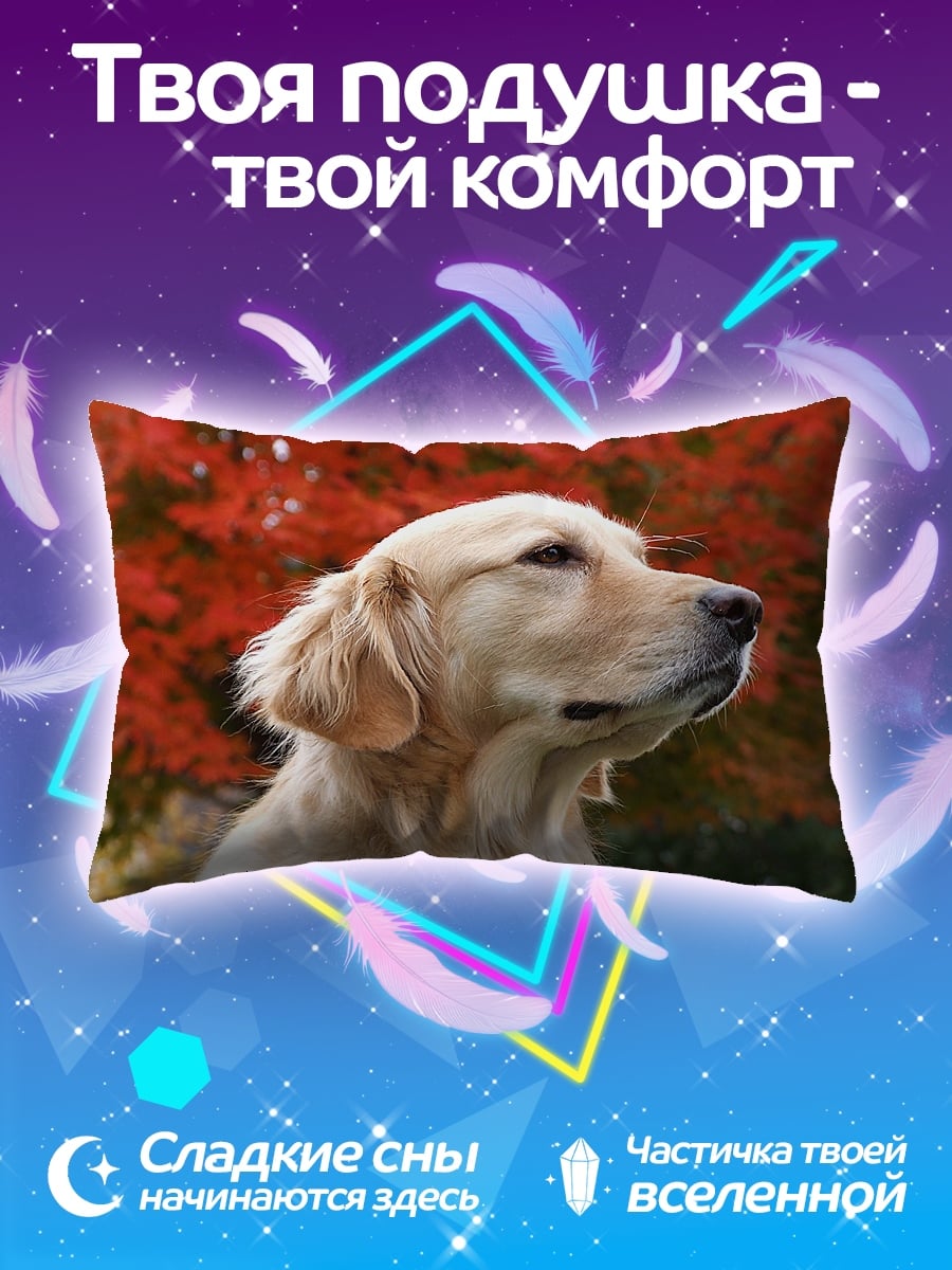 Подушка Золотистый ретривер осенью