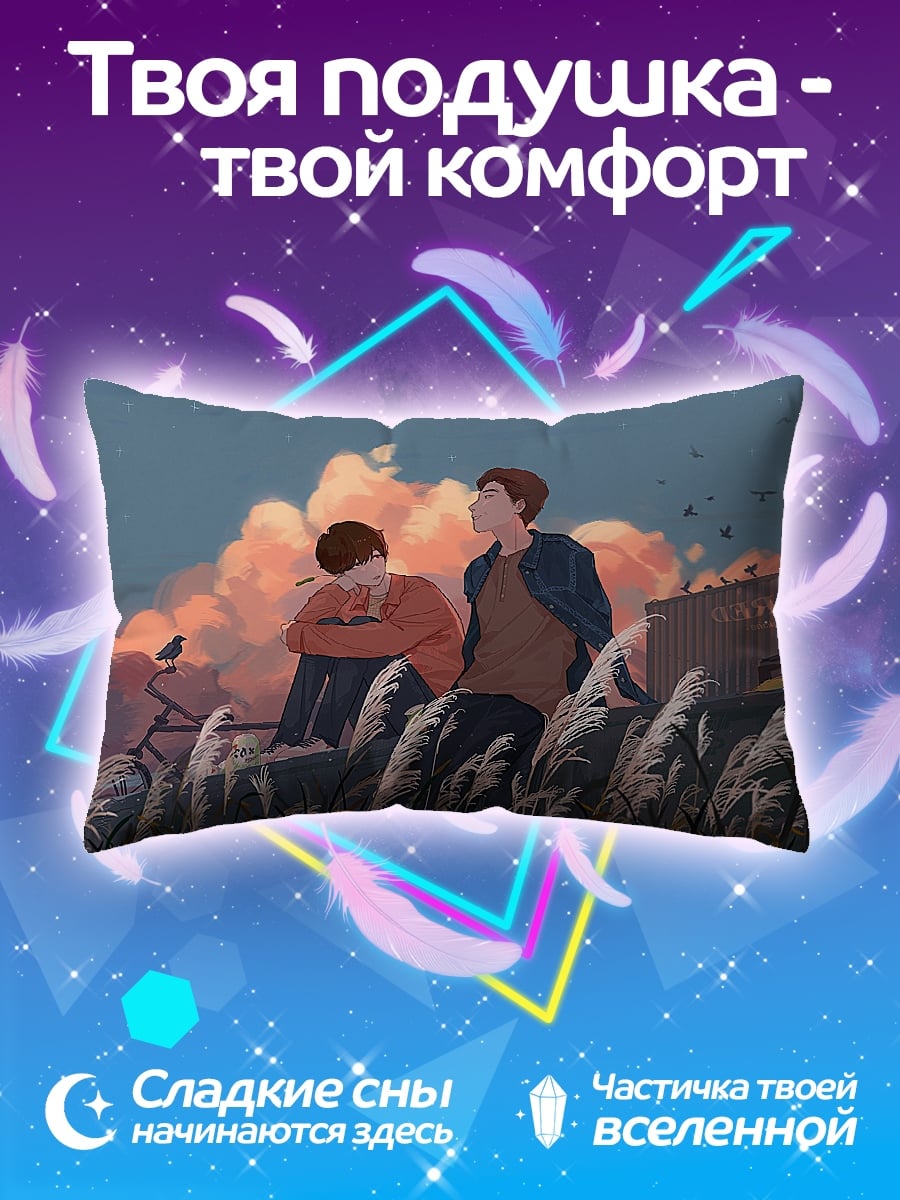Подушка Два парня на закате