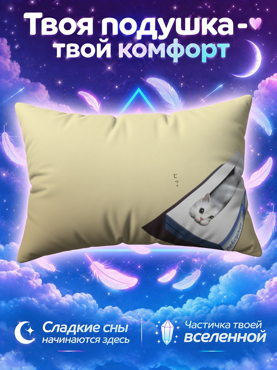 Подушка Улыбающийся кот в коробке