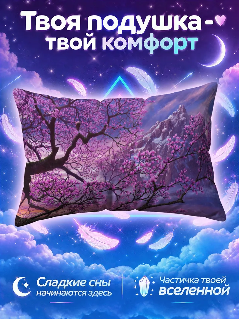 Подушка Дракон в сакуре