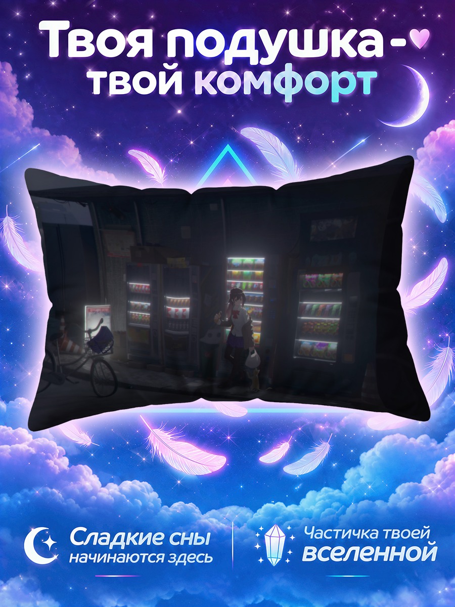 Подушка Кот у велосипеда