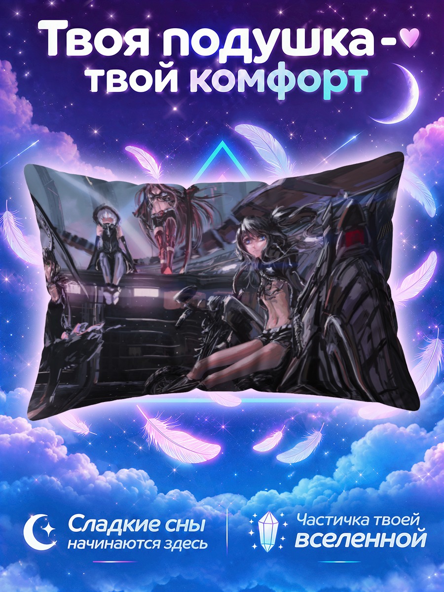 Подушка Блэк Рок Шутер у мотоцикла