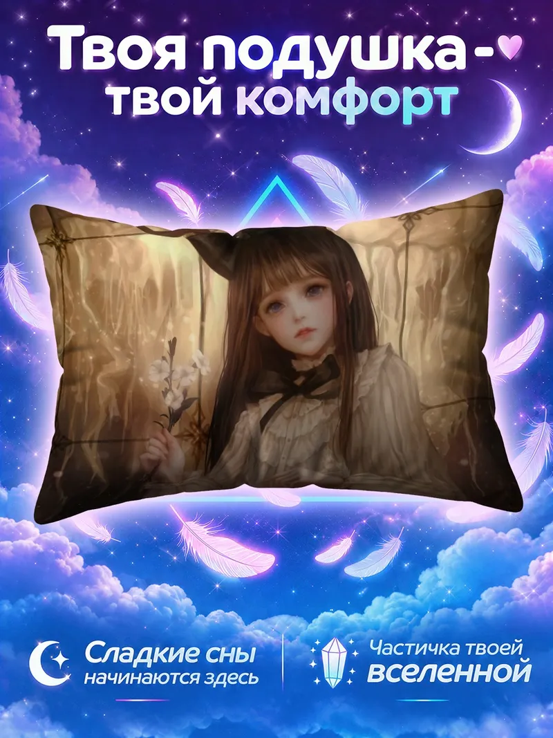 Подушка Готическая лолита с рожками