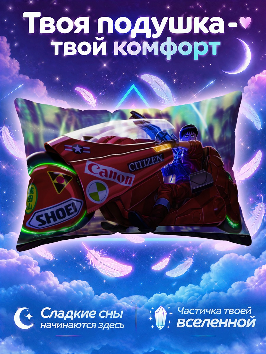 Подушка Сётаро Канэда на байке