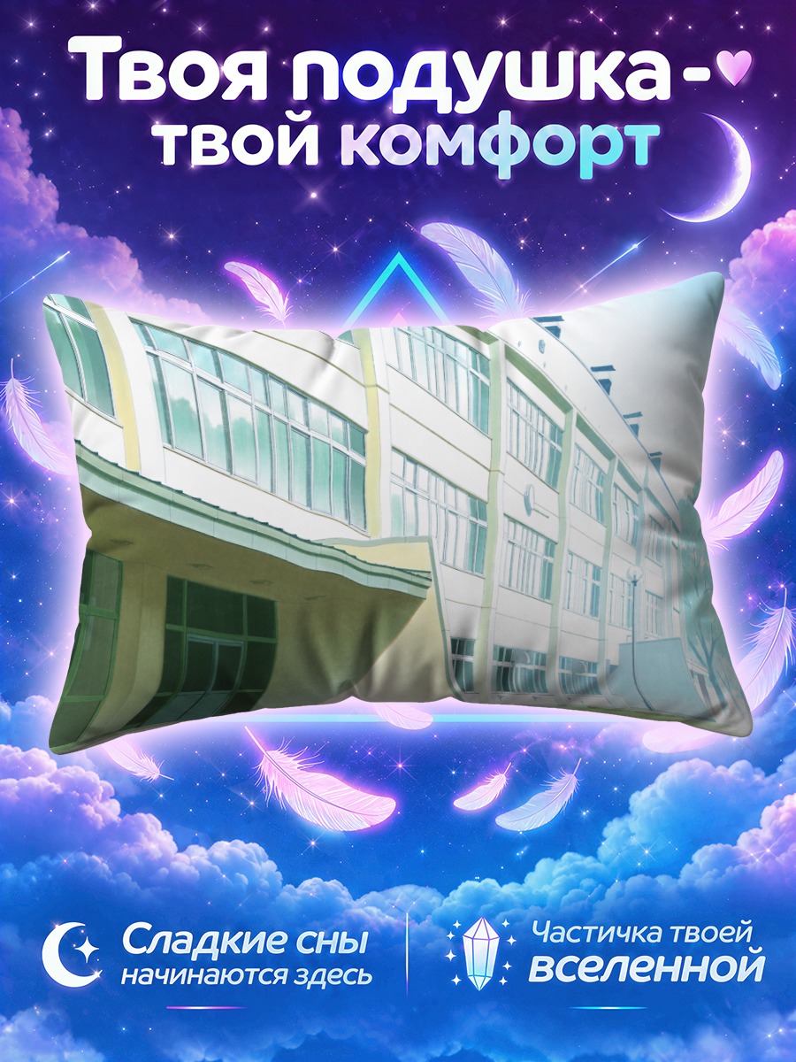 Подушка Школьный двор в полдень