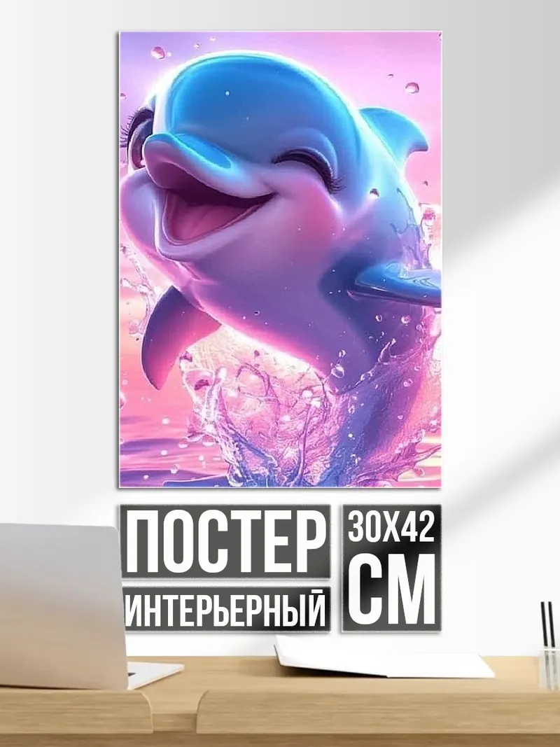 Постер Веселый дельфин